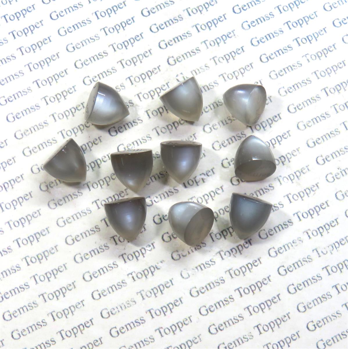 Grey Moonstone 8x8 mm Bullet Cabochon